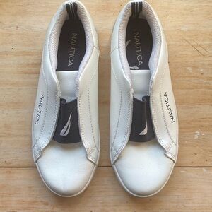 NAUTICA- Nice white and navy blue NAUTICA shoes in great used condition!